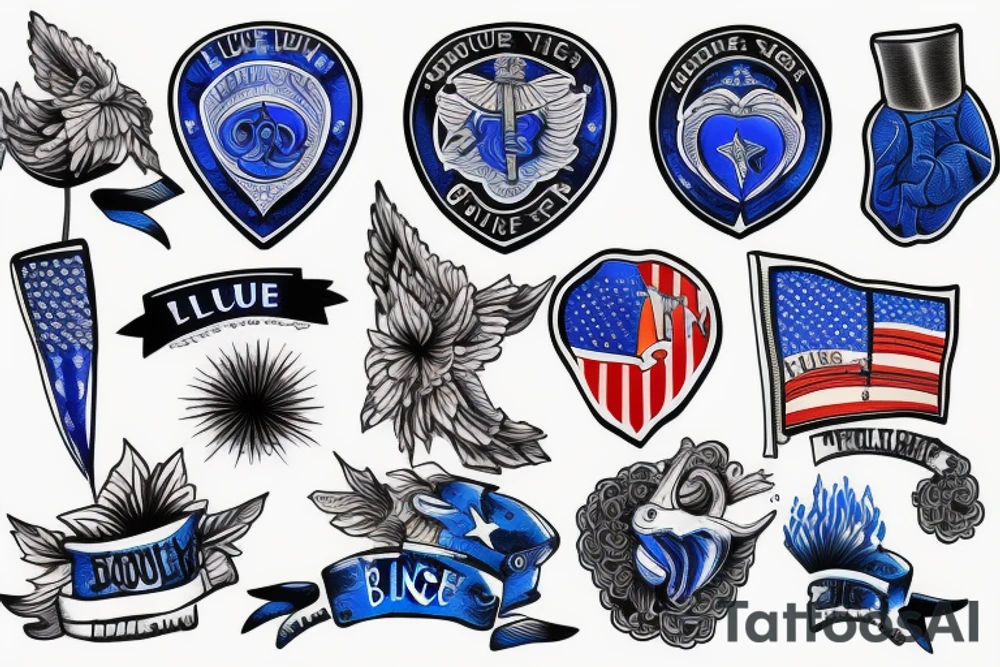 Blue lives flag tattoo idea