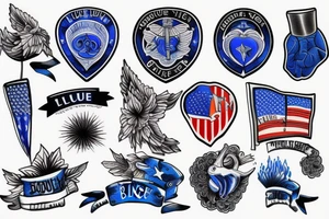 Blue lives flag tattoo idea