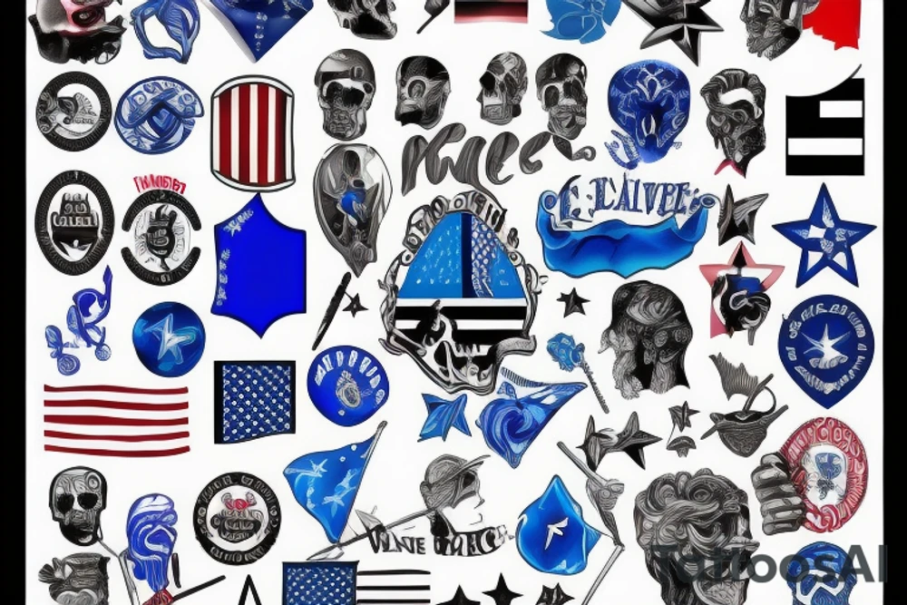 Blue lives flag tattoo idea