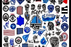 Blue lives flag tattoo idea