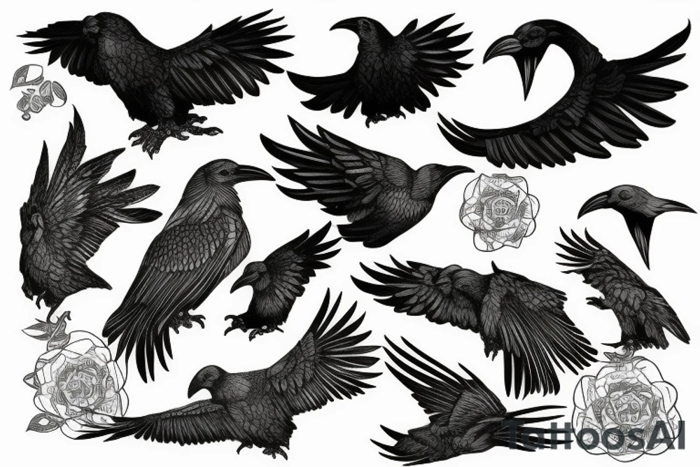 dark raven tattoo idea