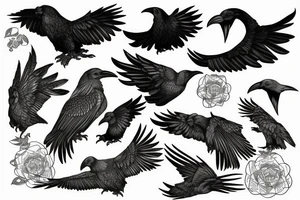 dark raven tattoo idea