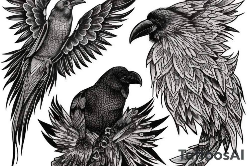 dark raven tattoo idea