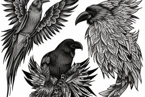 dark raven tattoo idea