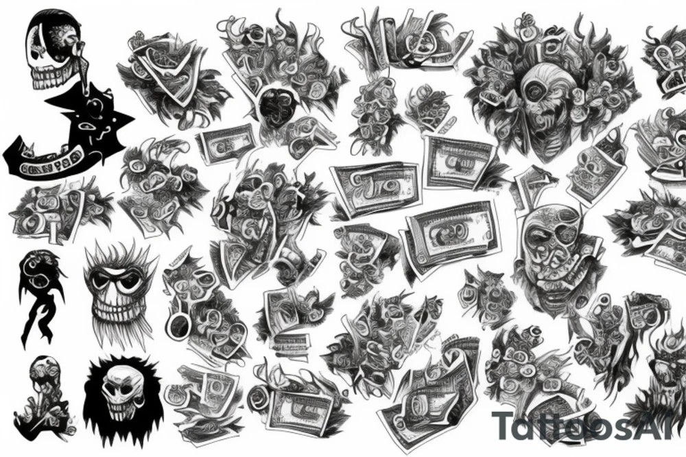 Monster secret money tattoo idea