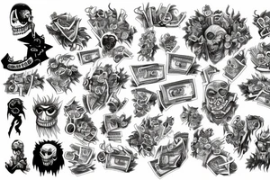 Monster secret money tattoo idea