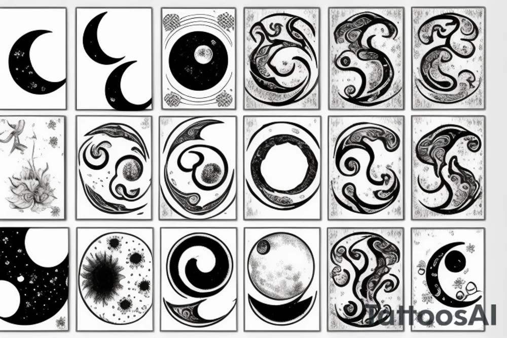 Moon and shine tattoo idea