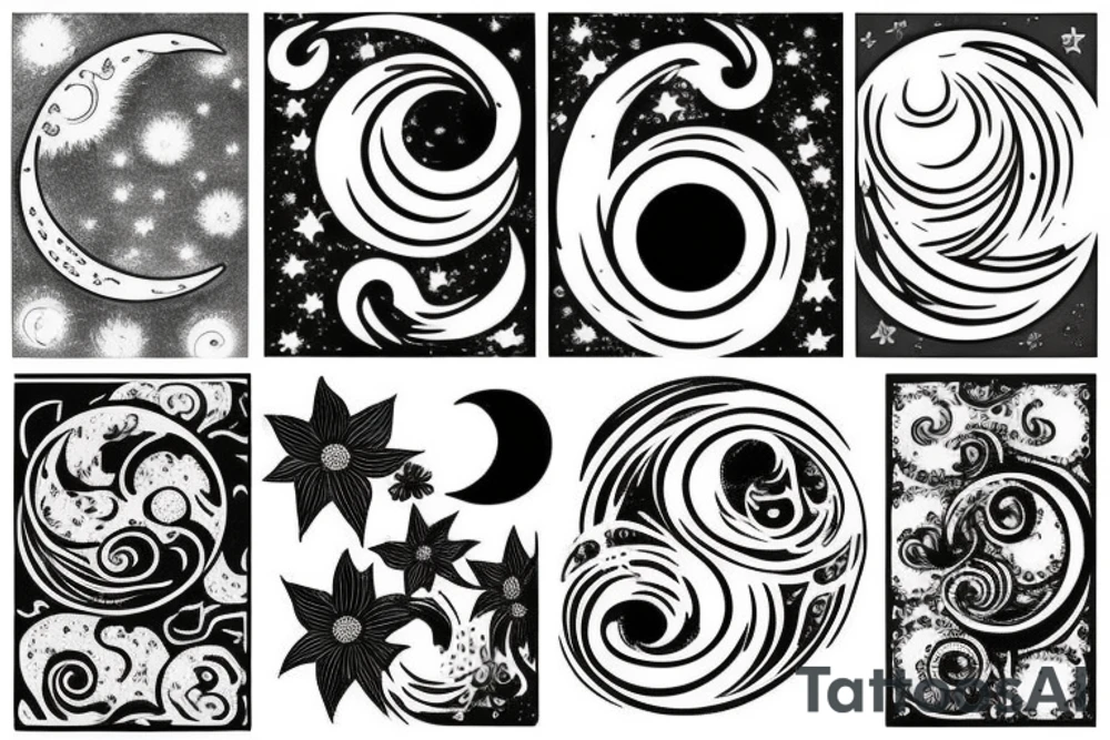 Moon and shine tattoo idea