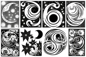Moon and shine tattoo idea