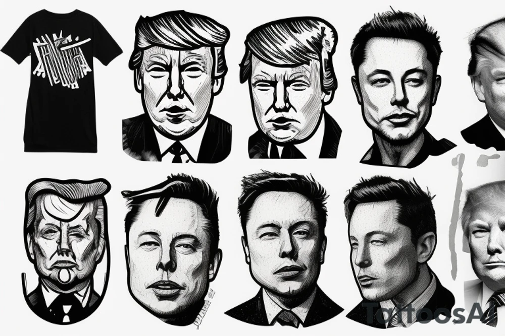 elon musk and donald trump tattoo idea