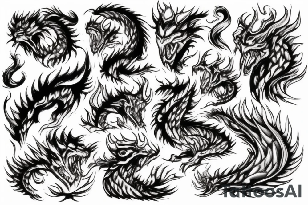 Fire monster tattoo idea