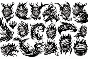 Fire monster tattoo idea