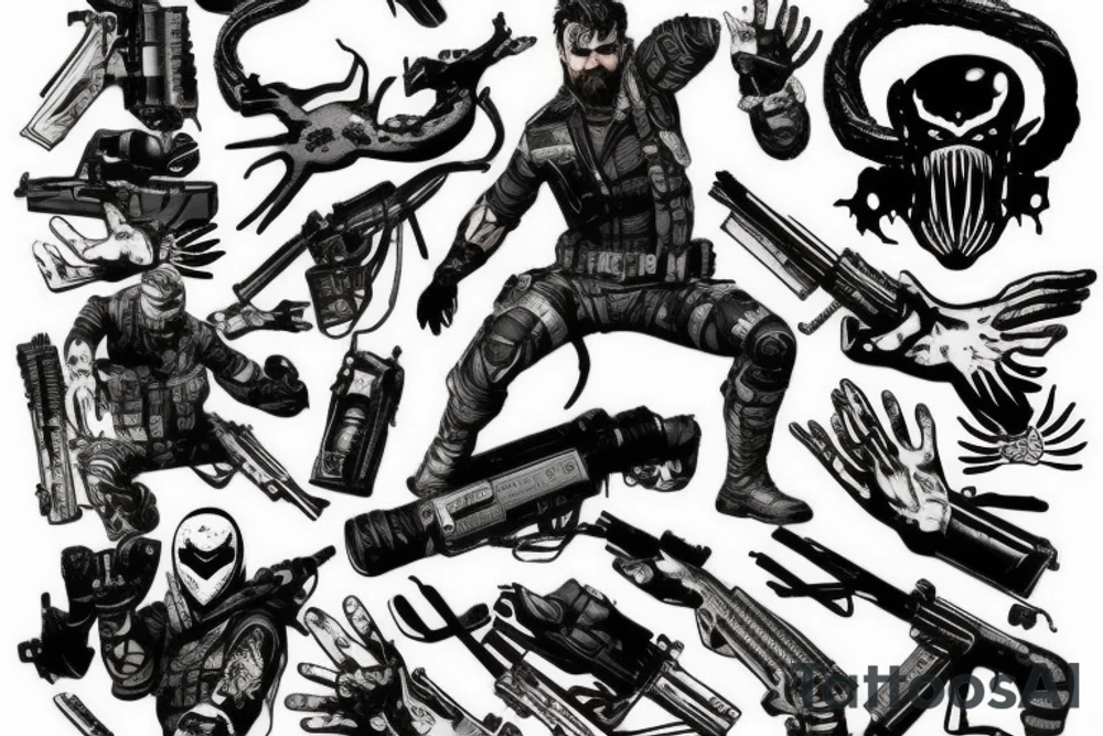A venom snake around the hand tattoo idea
