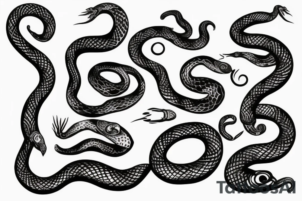snake around the hand tattoo idea