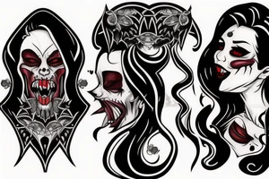 Vampire biting neck tattoo idea