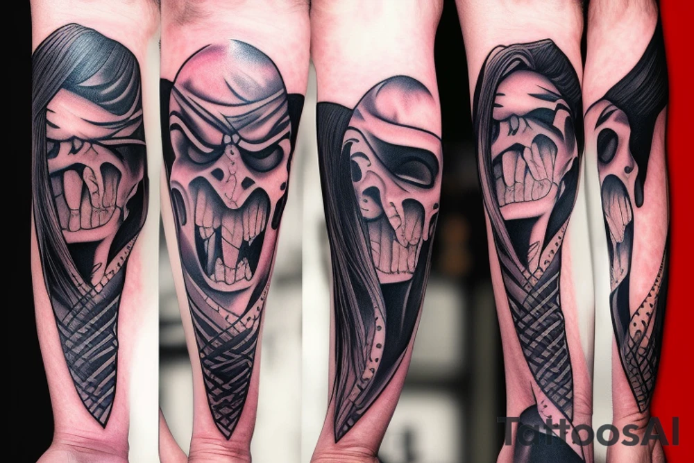 Vampire biting neck tattoo idea