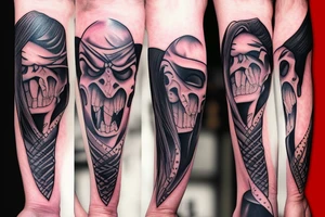 Vampire biting neck tattoo idea