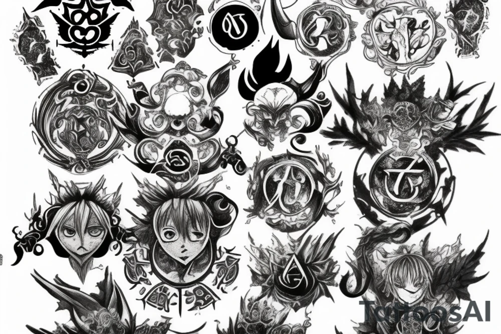 black clover grimoire symbol tattoo idea