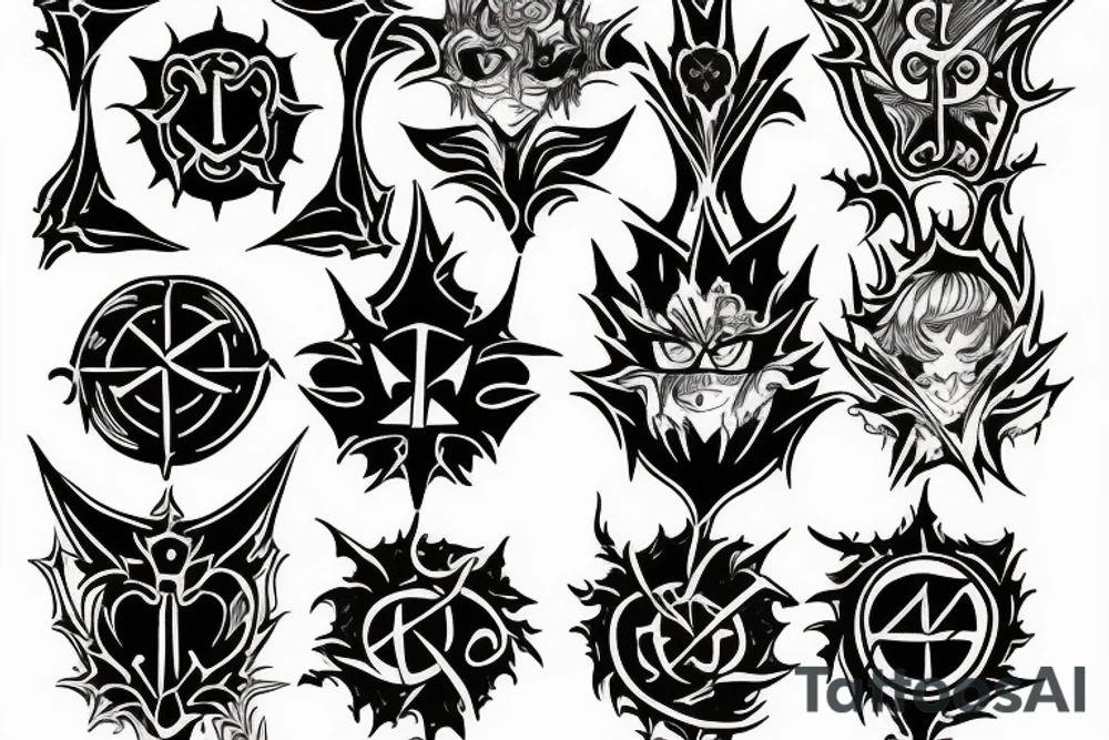 black clover asta grimoire symbol tattoo idea