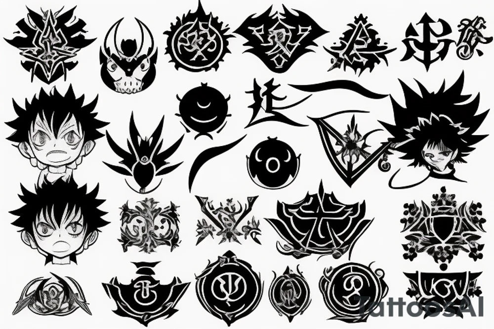 black clover asta grimoire symbol tattoo idea