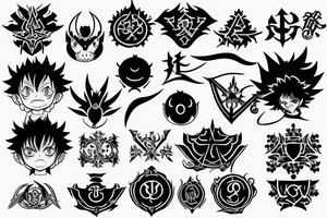 black clover asta grimoire symbol tattoo idea