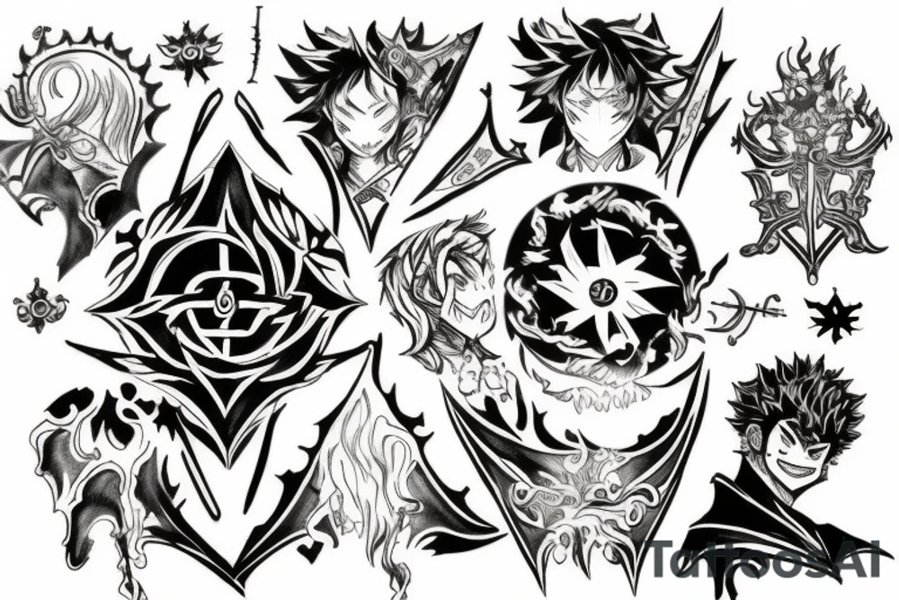 black clover asta grimoire symbol tattoo idea