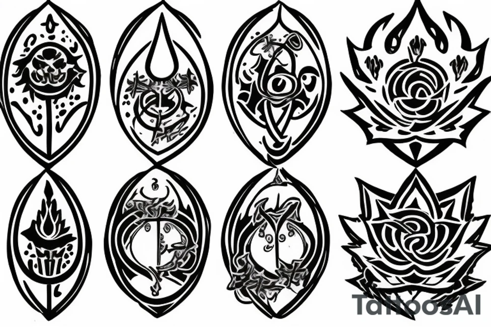 black clover asta five leaf grimoire symbol tattoo idea