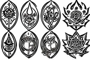 black clover asta five leaf grimoire symbol tattoo idea