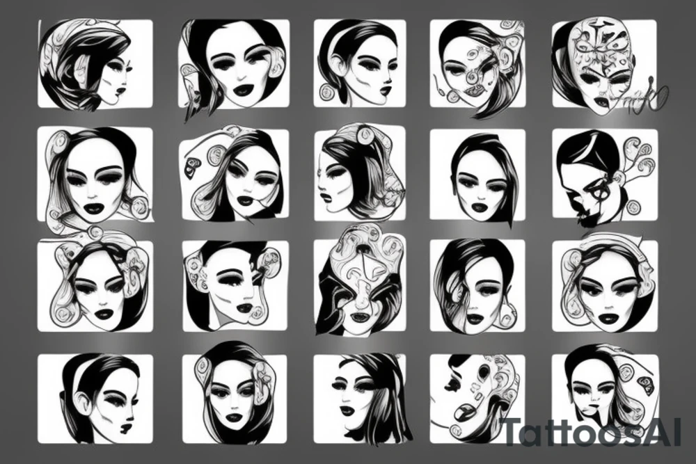 any faces with two heads tattoo idea