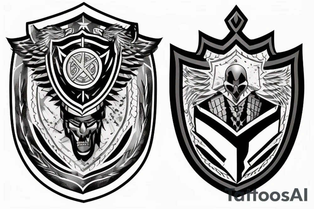 warrior with shield against army tattoo idea
