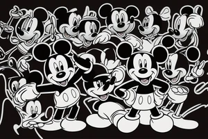 Mickey Mouse with a knife in his hand tattoo idea