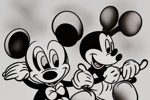 Mickey Mouse with a knife in his hand tattoo idea