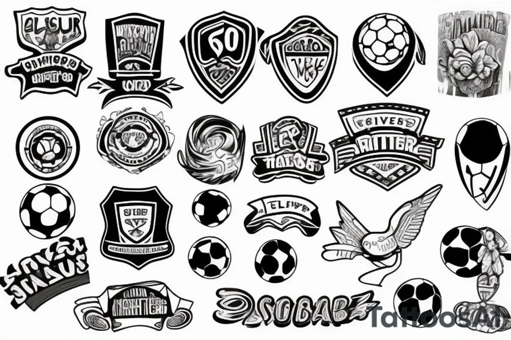 river in front of a soccer stadium tattoo idea