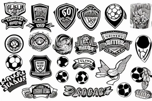 river in front of a soccer stadium tattoo idea