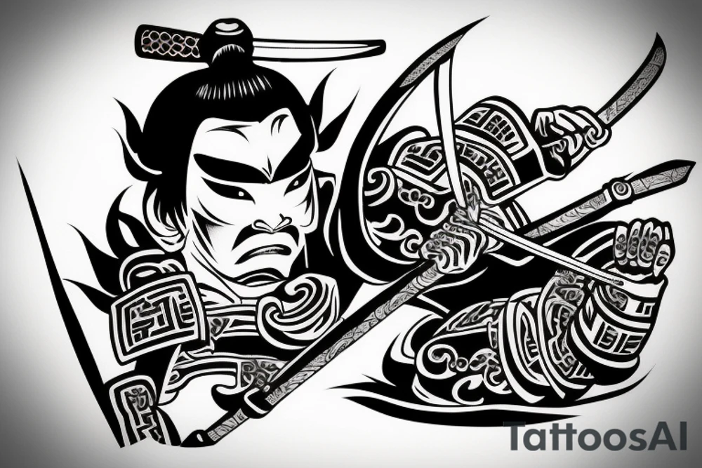 samurai in the car tattoo idea