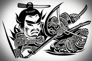 samurai in the car tattoo idea