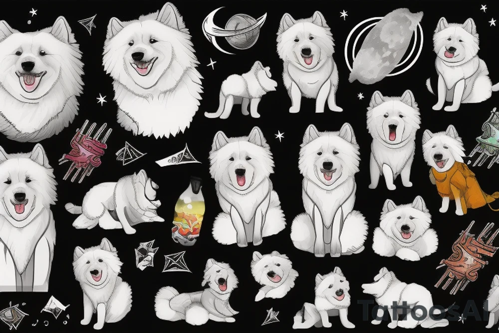 Samoyed in space tattoo idea