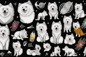 Samoyed in space tattoo idea