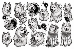 Samoyed in space tattoo idea