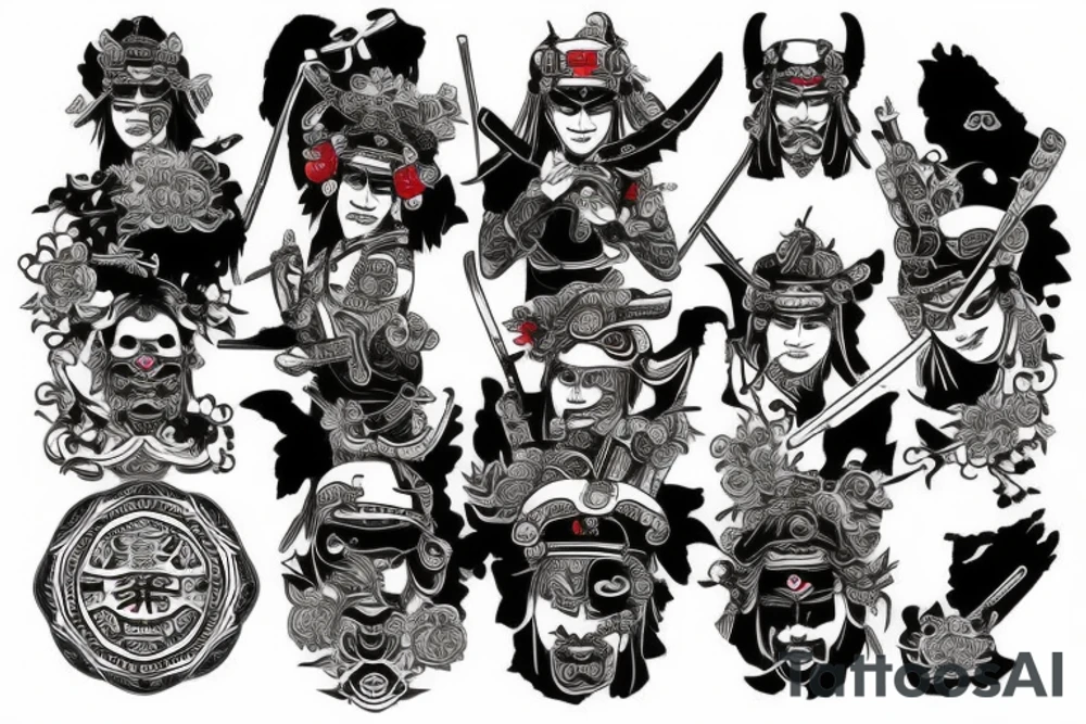 samurai riding Harley Davidson tattoo idea