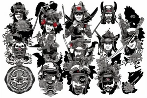 samurai riding Harley Davidson tattoo idea