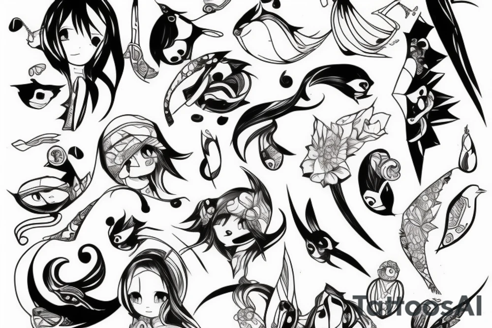 catana from anime tattoo idea