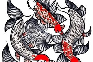 a irezumi of a koi carp swimming upstream tattoo idea