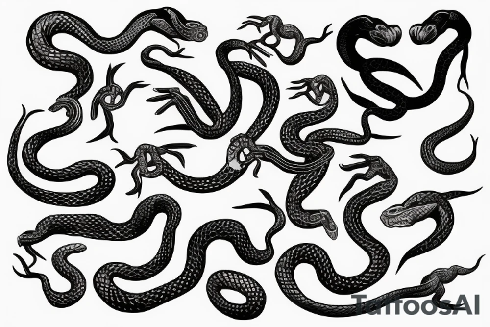 snake around hand tattoo idea