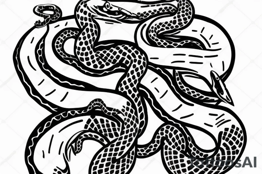 snake around hand tattoo idea