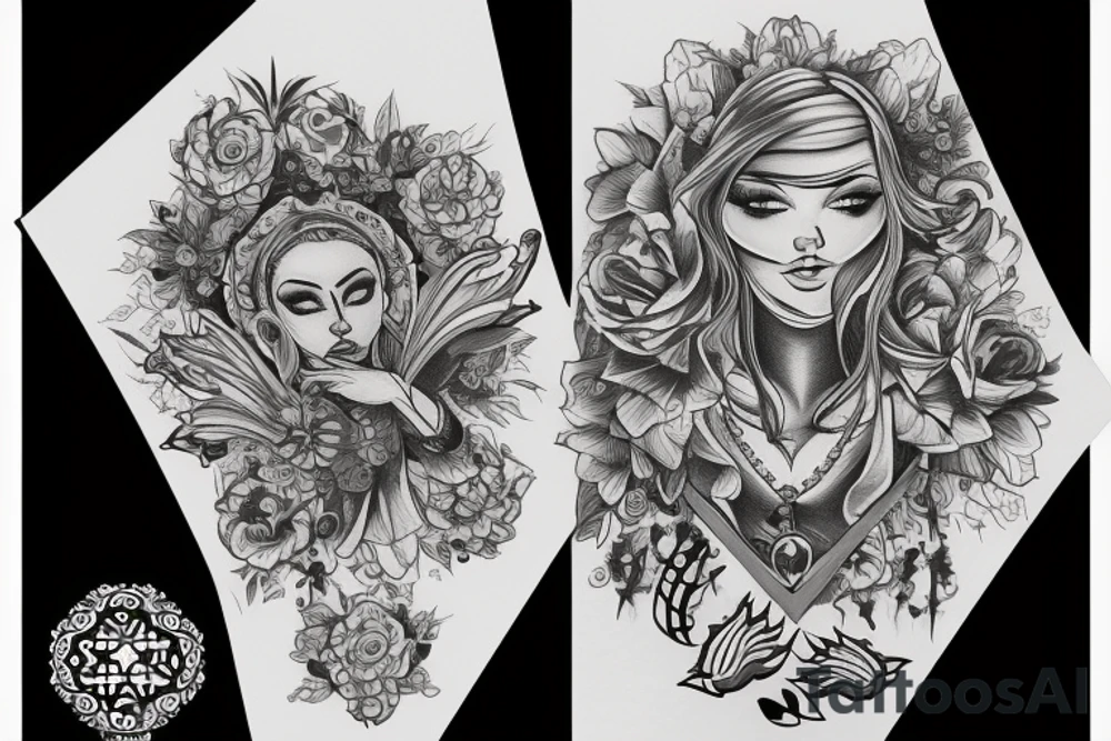 Инь и Янь с быком tattoo idea