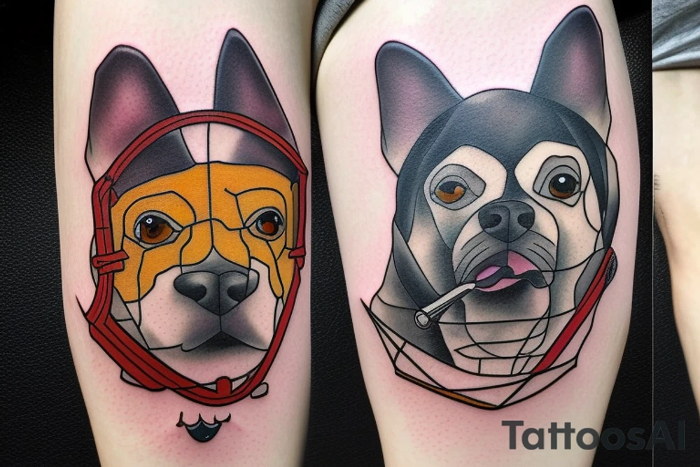 forrest, dogs, sword, surreal, square tattoo idea