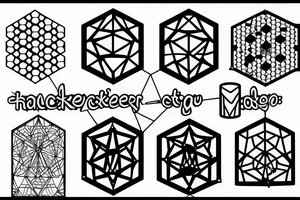hacker, hexagon, binary, wilderness tattoo idea