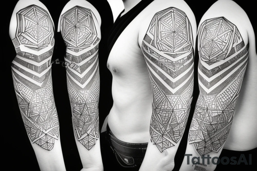hacker, hexagon, binary, wilderness tattoo idea