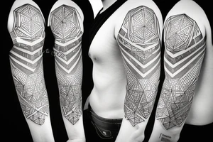 hacker, hexagon, binary, wilderness tattoo idea